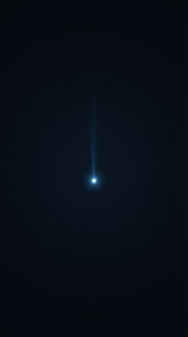 A vertical trail of glowing blue and purple energy against a dark space background.